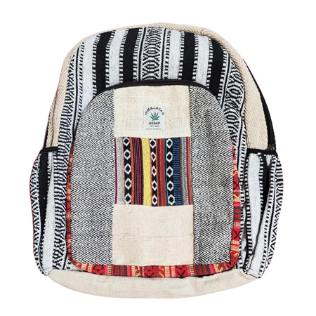 Hemp Patchwork Backpack Handwoven Tribal Print